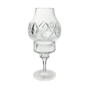 Atlantis Crystal, 2-Piece Candle Holder & Hurricane Shade 10” Signed